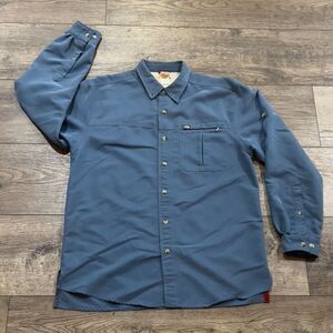 Vintage The North Face Roll Tab Button-Down Blue Long Sleeve Shirt Men's Medium